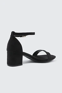 Sandales à talon bloc en faux suède