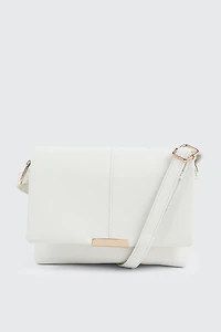 Ardene Rectangular Crossbody Bag in White | 100% Recycled Polyester/Faux Leather | Eco-Conscious