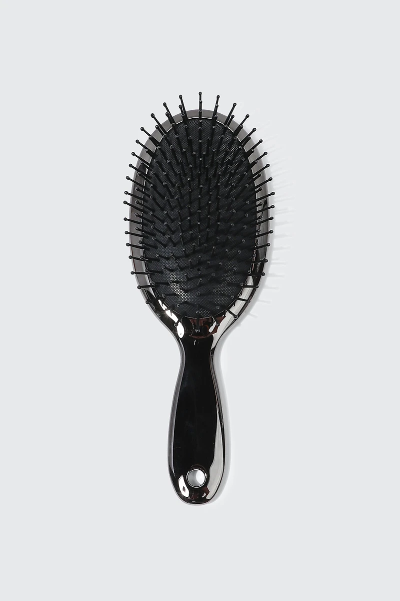 Ardene Metallic Paddle Hairbrush in Silver
