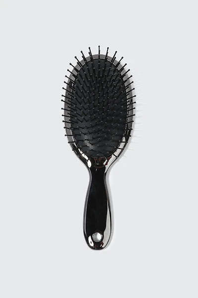 Ardene Metallic Paddle Hairbrush in Silver