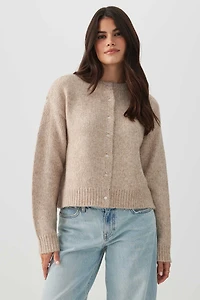 Cardigan en tricot pelucheux