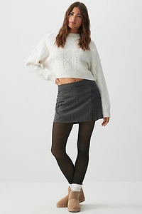 Ardene Sheer Effect Fleece Lined Leggings in Black | Size | Polyester/Nylon/Elastane