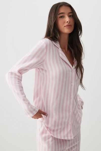Ardene SNUGSOFT Classic PJ Set in Light Pink | Size | Polyester | Eco-Conscious