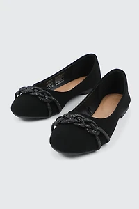 Ballerines en faux suède à détail tressé