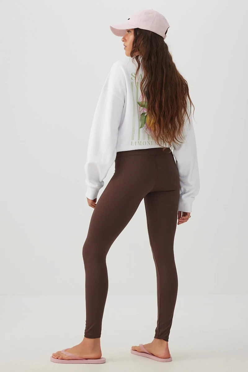 Legging taille haute côtelé