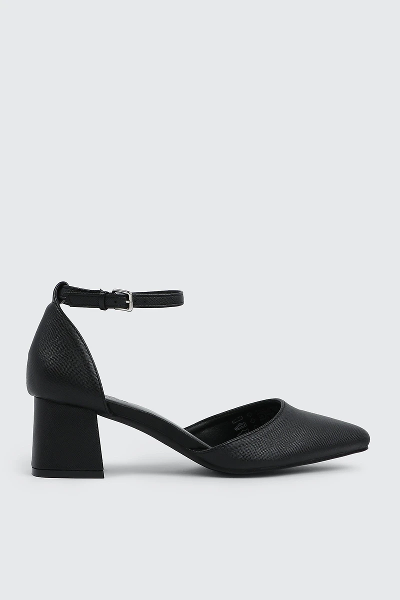 Ardene Block Heel Pumps in Black | Size