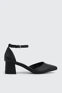 Ardene Block Heel Pumps in Black | Size