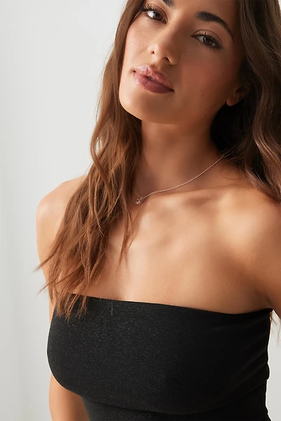 Ardene Shiny Tube Top in Black | Size | Polyester/Elastane