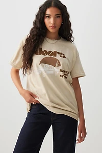Ardene Oversized The Doors T-Shirt in Beige | Size | 100% Cotton