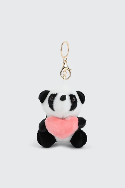 Ardene Plushie Panda Bag Charm in Black