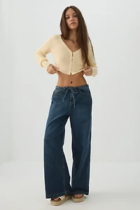 Cardigan court à col V