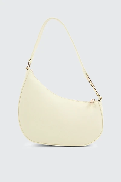 Ardene Asymmetrical Shoulder Bag in Light Yellow | 100% Recycled Polyester/Faux Leather | Eco-Conscious
