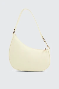 Ardene Asymmetrical Shoulder Bag in Light Yellow | 100% Recycled Polyester/Faux Leather | Eco-Conscious