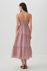 Robe maxi smockée