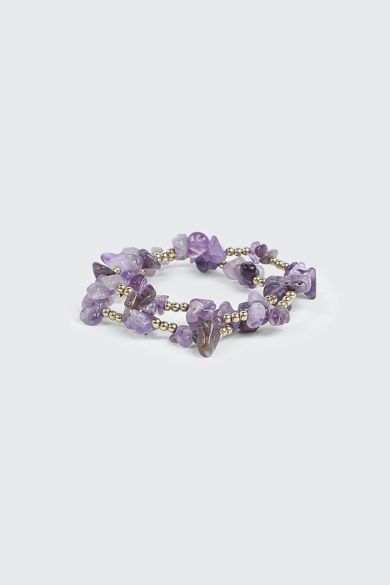 Ardene 2-Pack Semi-Precious Stone Bracelets in