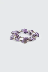Ardene 2-Pack Semi-Precious Stone Bracelets in