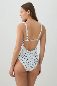 Maillot une-pièce paysan à motif de fruits