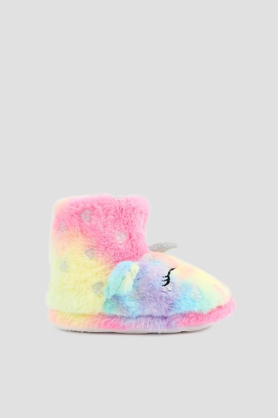 Ardene Kids Animal Bootie Slippers in Light Pink | Size