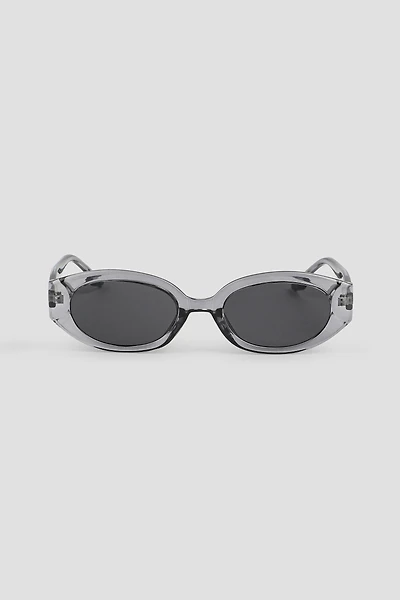 Ardene Grey Slim Rectangular Sunglasses