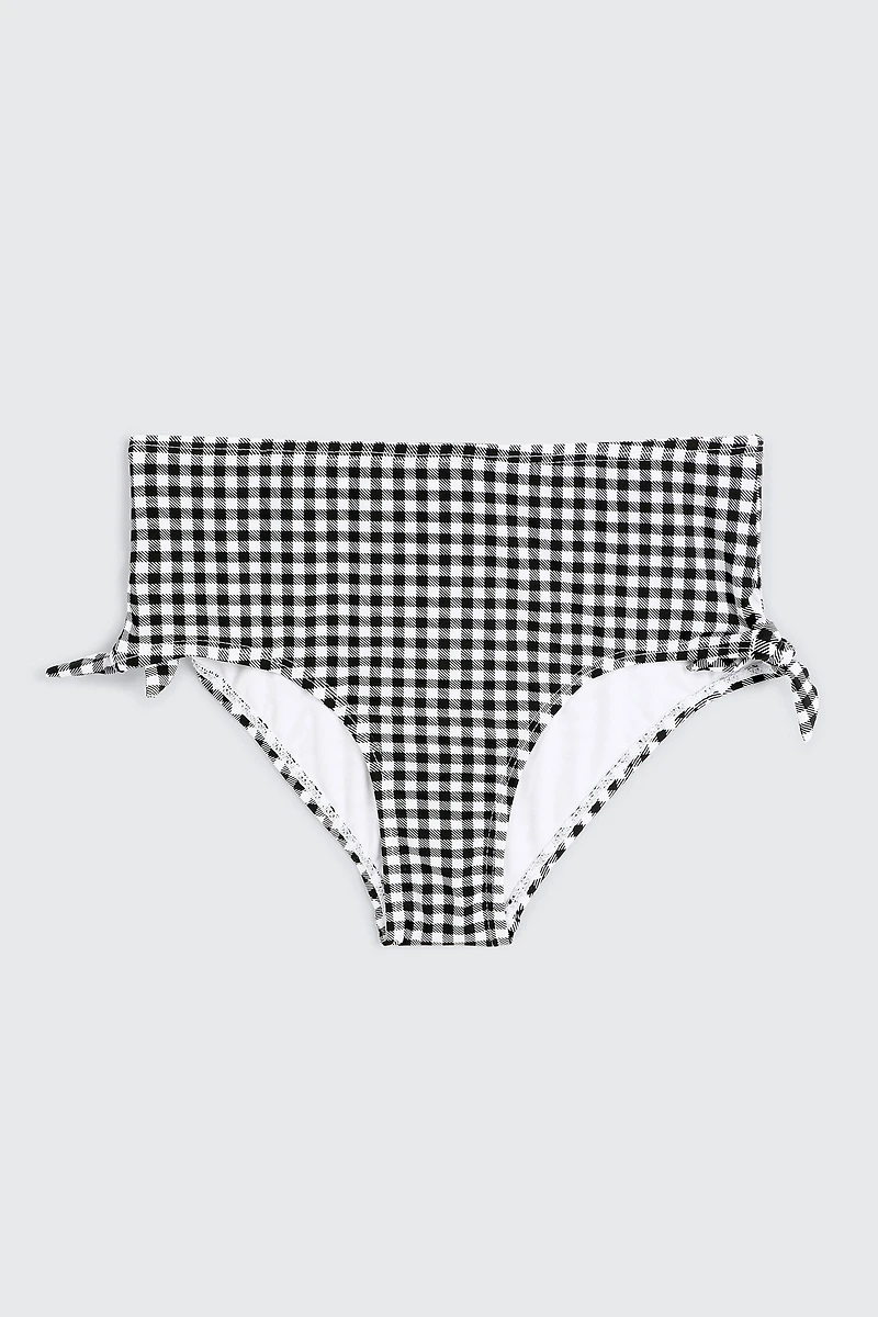 Ardene Kids Printed Side Tie Swim Bottom in Black | Size | Polyester/Nylon/Elastane | Microfiber