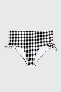 Ardene Kids Printed Side Tie Swim Bottom in Black | Size | Polyester/Nylon/Elastane | Microfiber
