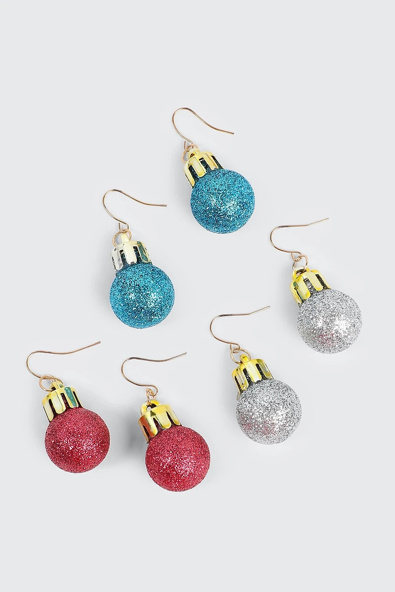 Ardene 3-Pack of Ornament Earrings in Silver | Stainless Steel