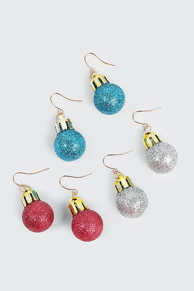 Ardene 3-Pack of Ornament Earrings in Silver | Stainless Steel