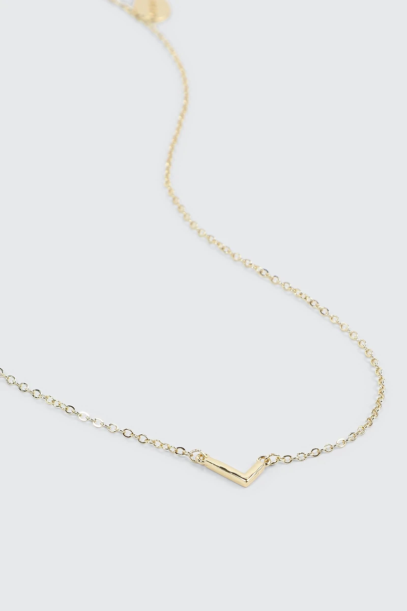 Collier initiale L plaqué or 14K