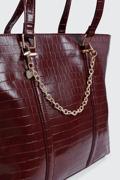 Ardene Heart Bag Charm in Gold