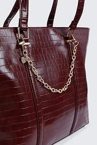 Ardene Heart Bag Charm in Gold