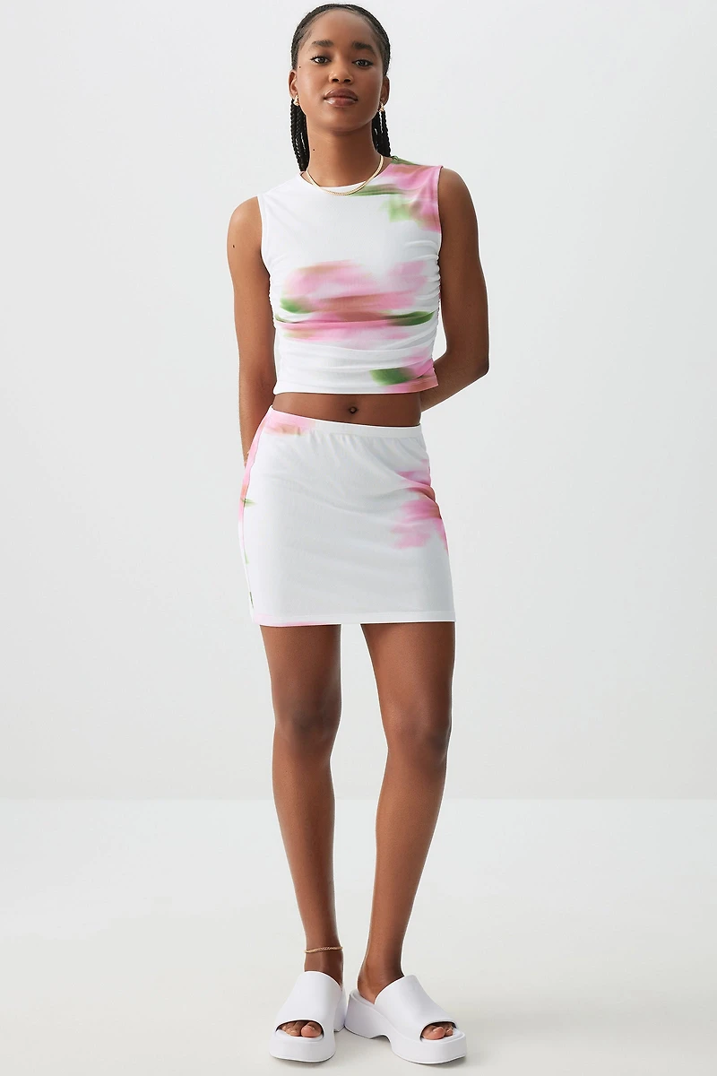 Jupe courte en maille filet