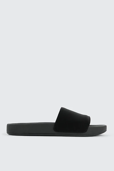 Ardene Solid Slides in Black | Size