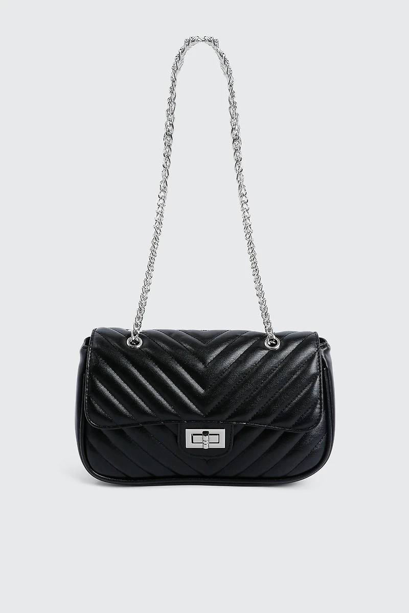 Ardene Chain Strap Quilted Bag in | Faux Leather/Polyester | Eco-Conscious