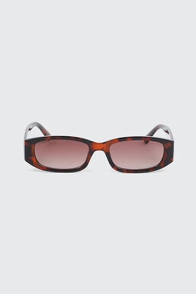 Ardene Slim Rectangular Sunglasses in Brown