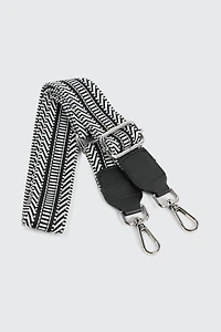 Ardene Printed Adjustable Crossbody Strap in Black | Polyester