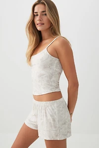 Ensemble pyjama à col cranté en tissu HUSHKNIT