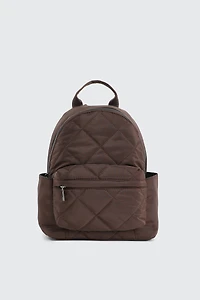 Ardene Quilted Nylon Backpack in Brown | 100% Recycled Polyester/Nylon | Eco-Conscious