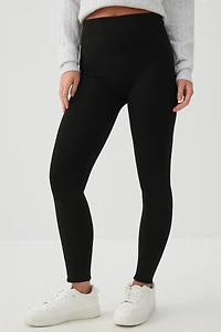 Legging sans coutures doublé en fausse fourrure