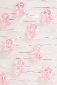 Ardene Teddy Bear LED String Lights in Light Pink