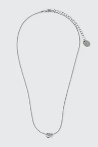 Ardene 14K White Gold Plated Necklace with Pendant in Silver