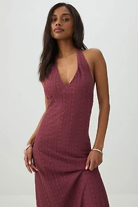 Robe maxi licou en dentelle