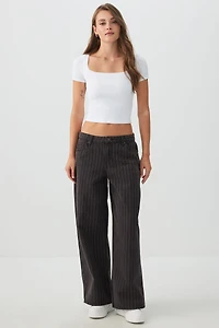 Ardene The Sunday Low Rise Wide Leg Slouchy Jean in | Size | 100% Cotton