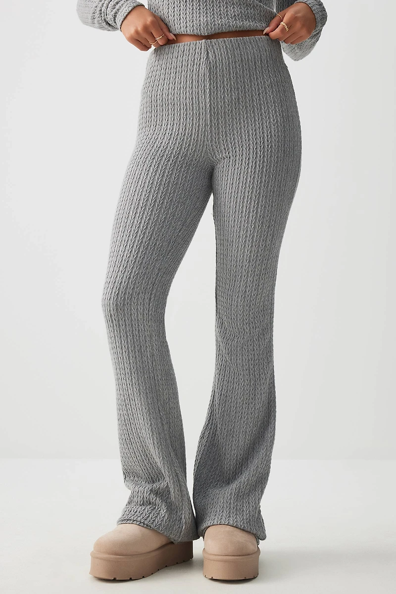 Pantalon évasé en tricot torsadé