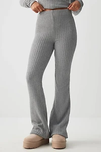 Pantalon évasé en tricot torsadé