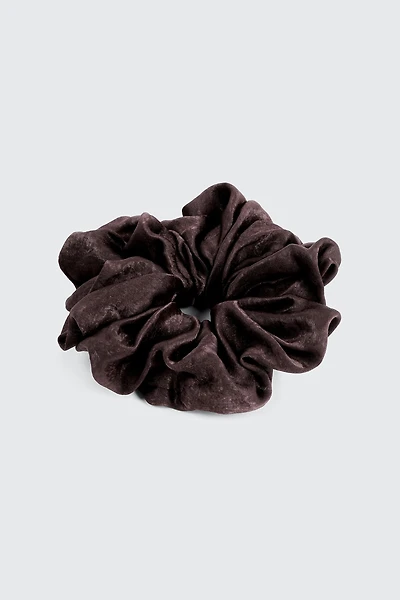 Ardene XL Satin Scrunchie in Brown | Polyester