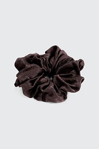 Ardene XL Satin Scrunchie in Brown | Polyester