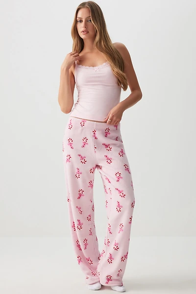 Ardene SUNDAYSOFT Flared PJ Pants in Light Pink | Size | Polyester | Eco-Conscious