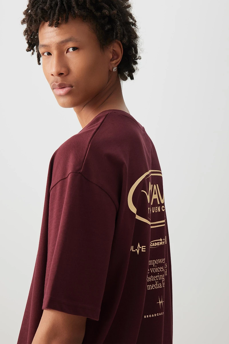 Ardene Man Graphic T-Shirt For Men in Burgundy | Size | 100% Cotton