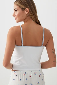 Camisole de pyjama à broderie