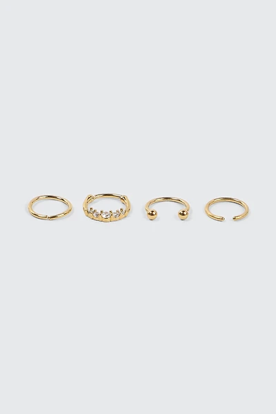Ardene 4-Pack 14K Gold Plated Cartilage Hoops